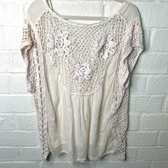 Free People Crochet Oversized Sleeveless Oversized Top size Small - Picture 3 of 10